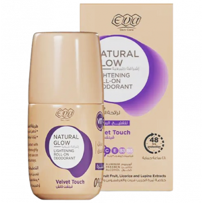 EVA SKIN CARE NATURAL GLOW LIGHTENING ROLL ON DEODORANT VELVET TOUCH 60 GM EVA SKIN CARE NATURAL GLOW LIGHTENING ROLL ON DEODORANT VELVET TOUCH 60 GM